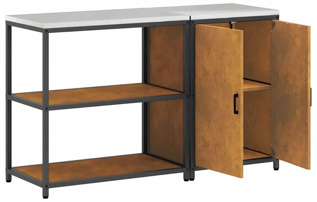 vidaXL Σετ Αποθήκευσης Κουζίνας με ράφι με αποθήκευση 2 pcs Σκ rusty