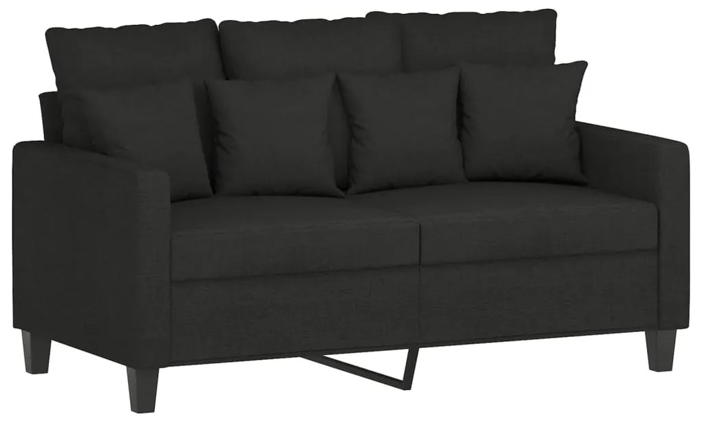 vidaXL Πολυθρόνες Σετ 3 Τεμαχίων Μαύρες από Ύφασμα με Μαξιλάρια