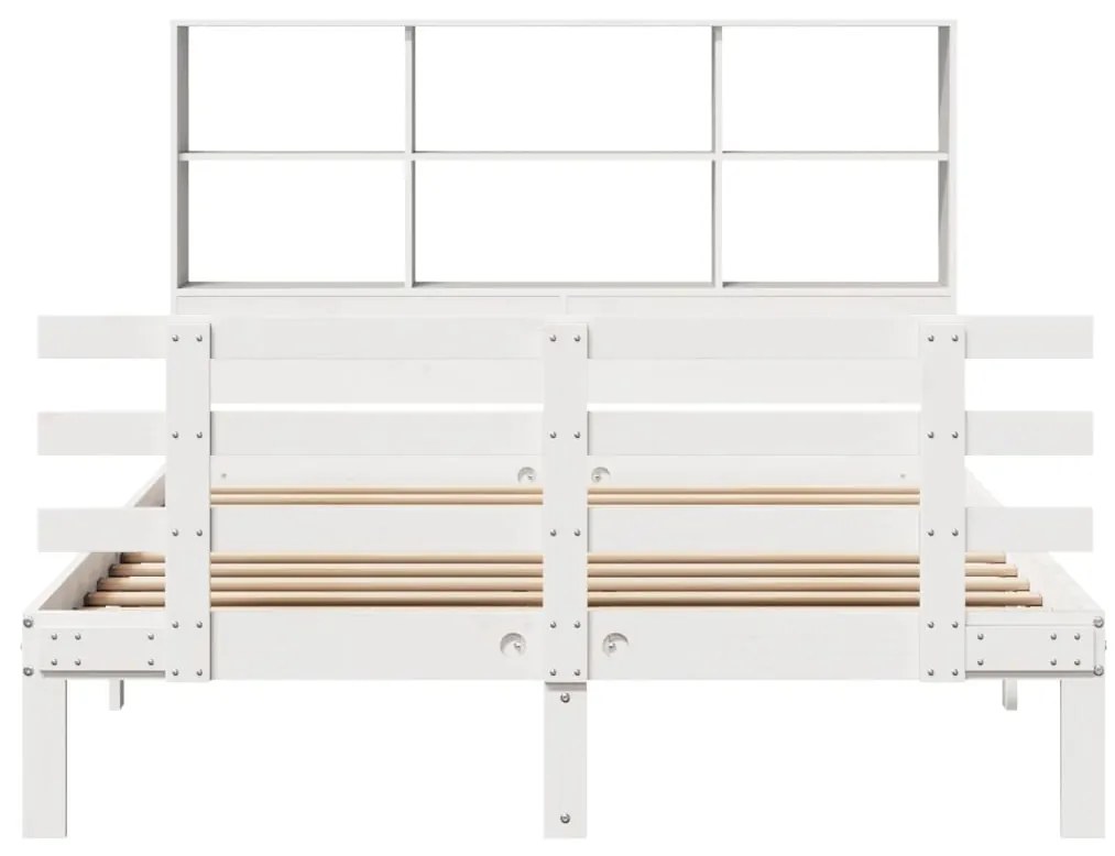 vidaXL Κρεβάτι Βιβλιοθήκη Χωρίς Στρώμα 150x200 εκ Μασίφ Ξύλο Πεύκου