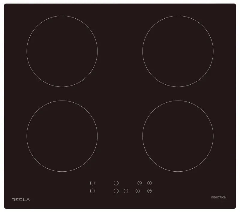 Tesla HI6401MB, 7200W, 4 ζώνες, 9 στάδια, Χρονοδιακόπτης, Ένδειξη υπολειπόμενης θερμότητας, Προστασία παιδιών, Μαύρο