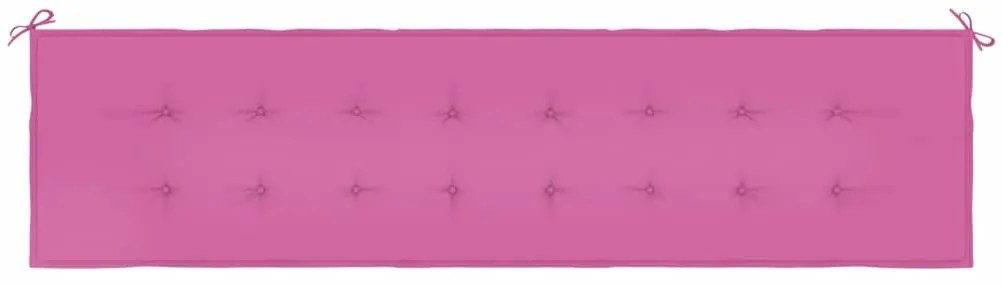 vidaXL Μαξιλάρι Πάγκου Κήπου Ροζ 200x50x4 εκ. Υφασμάτινο
