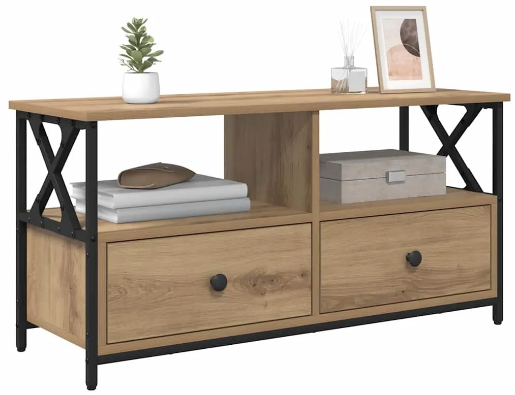 vidaXL Ντουλάπι TV με συρτάρι Artisan Oak 90 x 33 x 45 εκ