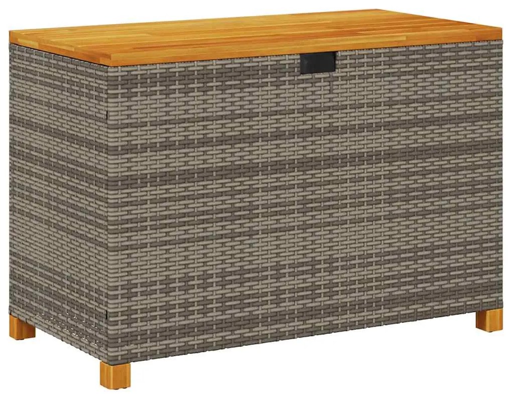 vidaXL Κουτί Αποθ. Κήπου Γκρι 110x55x63 εκ. Συνθ. Ρατάν/Μασίφ Ακακία