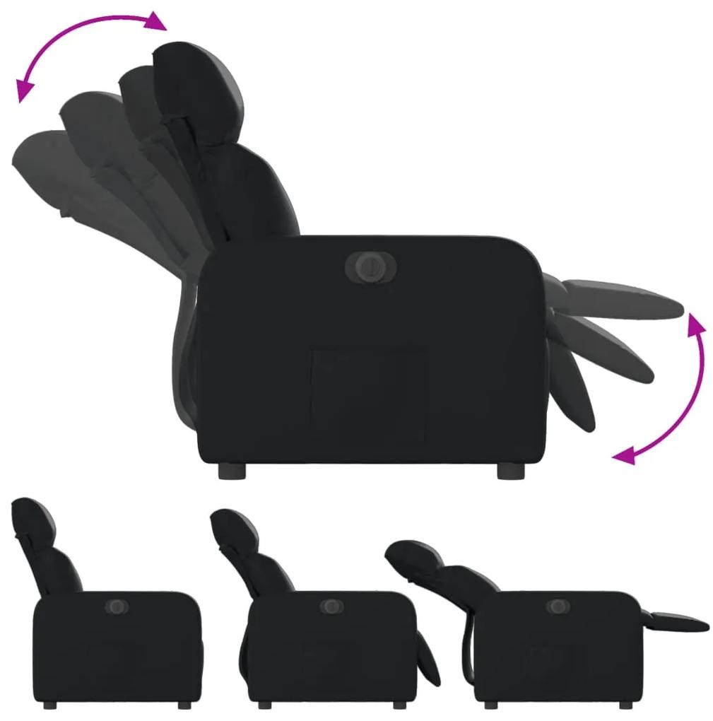 vidaXL Πολυθρόνα Ανακλινόμενη Ηλεκτρική Μαύρη από Συνθετικό Δέρμα