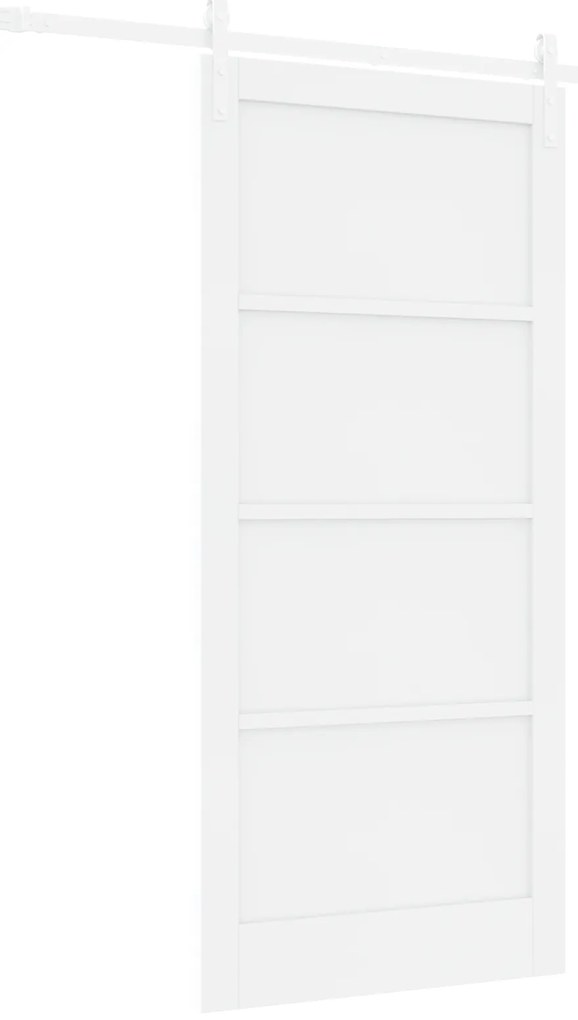 vidaXL Συρόμενη Πόρτα με Σετ Υλικών Λευκό 93x202 εκ Συμπαγούς Ξύλου Πεύκου