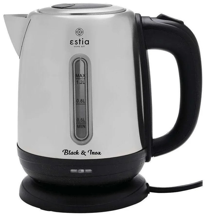Βραστήρας 06-17248 1,2Lt 1630W Black-Inox Estia Stainless Steel