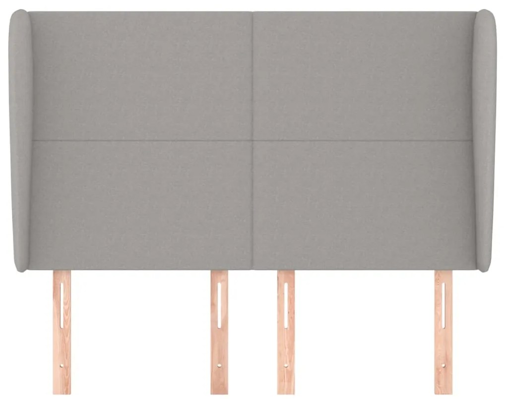 vidaXL Κεφαλάρι με Πτερύγια Ανοιχτό Γκρι 147x23x118/128 εκ. Υφασμάτινο