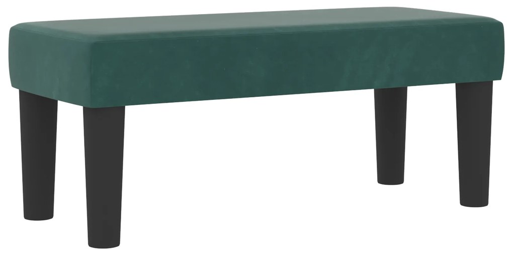 vidaXL Box Spring Κρεβάτι με Μαξιλάρι & Πάγκο Σκούρο Πράσινο 80x200 cm Βελούδο