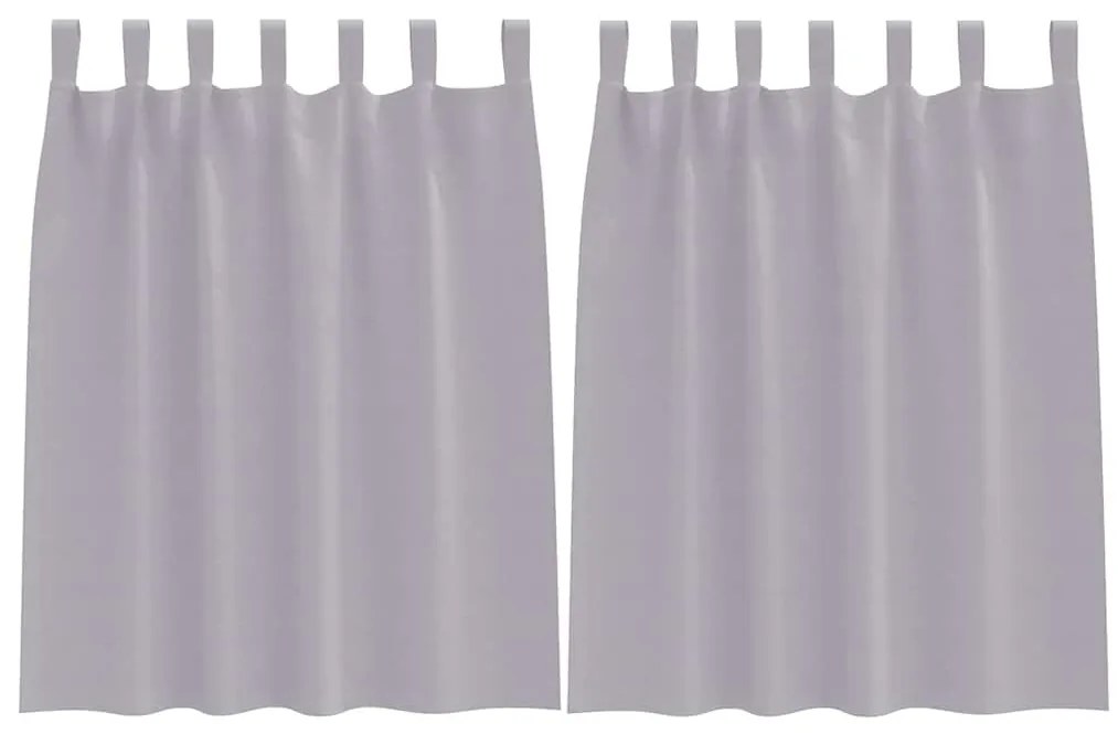 vidaXL Κουρτίνες 2 pcs Μεταλλικό Γκρι 140x140cm Πολυεστέρας