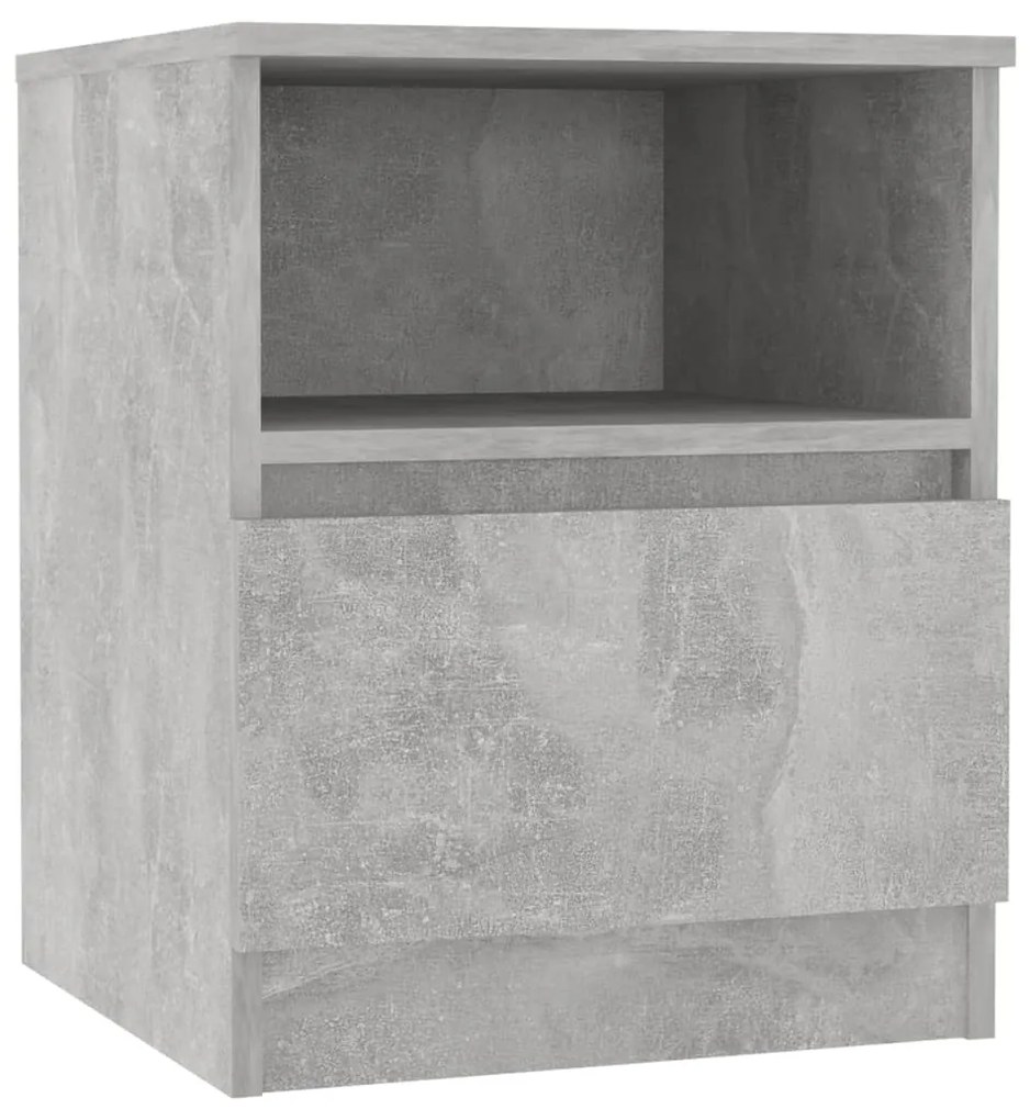 Κομοδίνο Γκρι Σκυροδέματος 40 x 40 x 50 εκ. από Επεξ. Ξύλο 806165