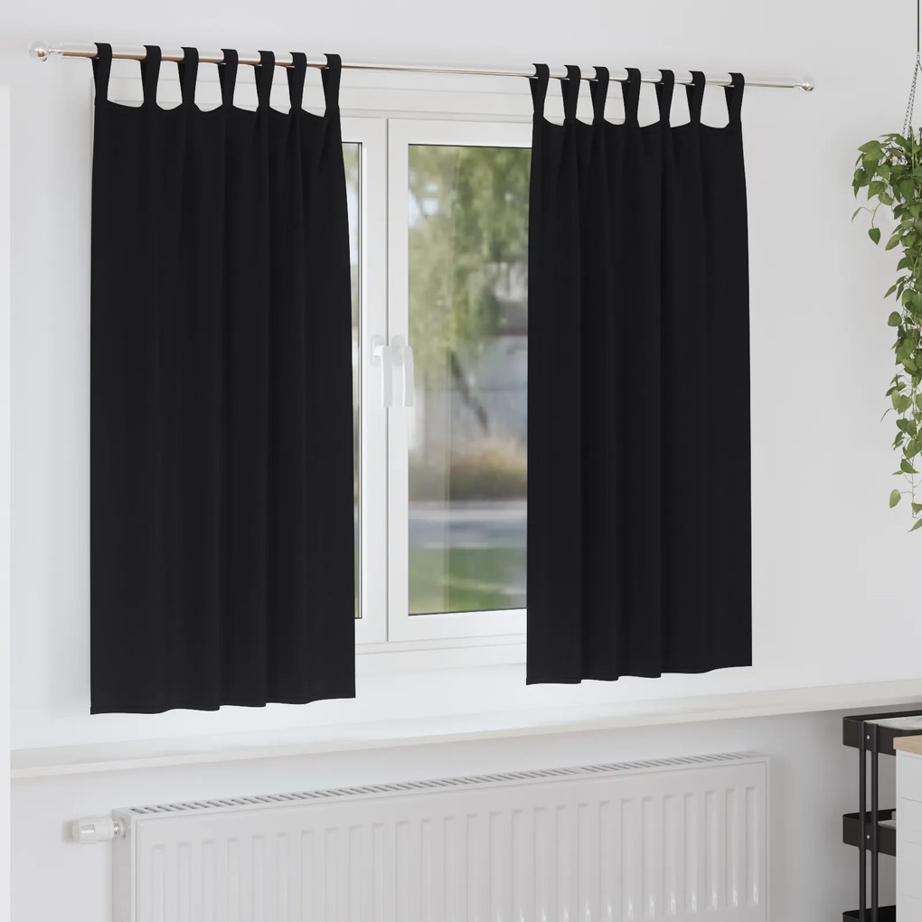 vidaXL Κουρτίνες συσκότισης 2 pcs Μαύρο 175 x 140 εκ. Πολυεστέρας