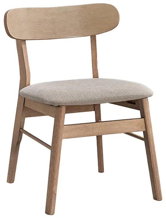 Καρέκλα Cairo pakoworld rubberwood σε φυσική-μπεζ απόχρωση 47x47x76εκ