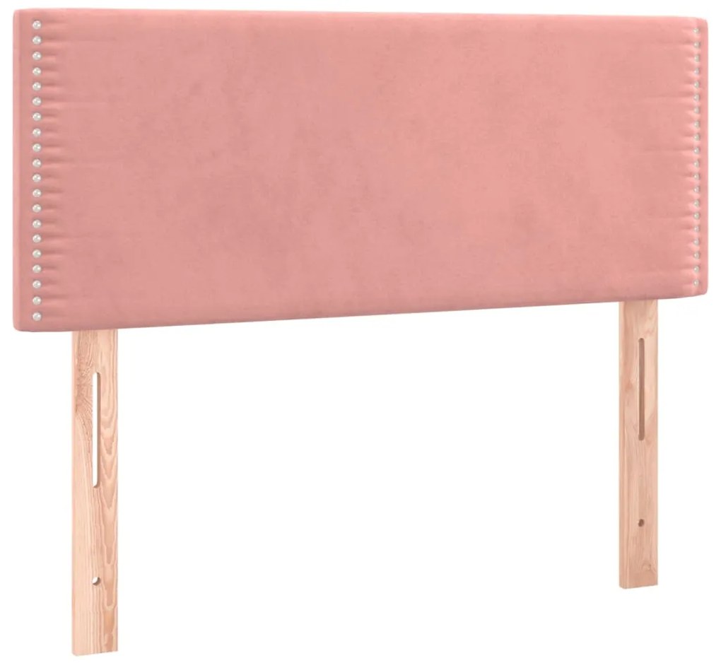 vidaXL Κρεβάτι Boxspring με Στρώμα Ροζ 100x200 εκ. Βελούδινο