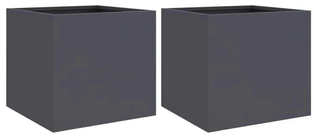 vidaXL Ζαρντινιέρες 2 τεμ. Ανθρακί 32x30x29εκ. από Χάλυβα