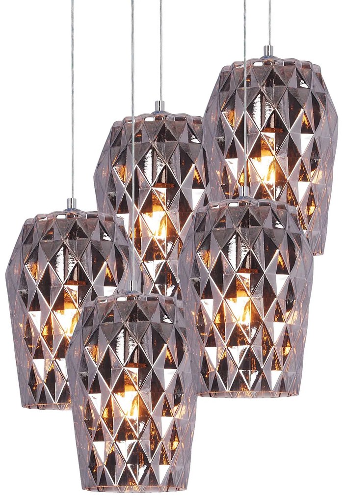 Φωτιστικό Οροφής SE4288S-05 LUCA PENDANT SMOKE GLASS+ - 77-3724 - 51W - 100W - 77-3724