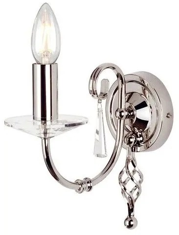 Απλίκα Φωτιστικό Τοίχου 1xE14  Κρύσταλλο Κ9  Aegean Elstead Lighting AG1-POL-NICKEL Νίκελ Ματ