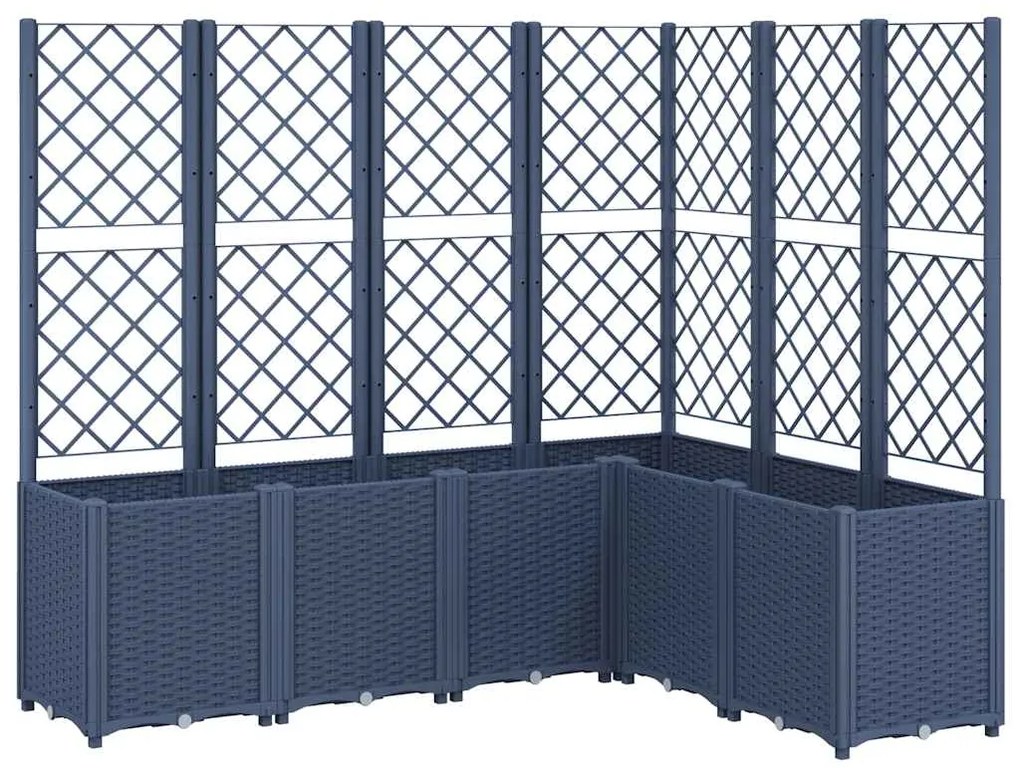 vidaXL Ζαρντινιέρα Κήπου με Καφασωτό Μπλε Γκρι 160x120x140 εκ. από PP
