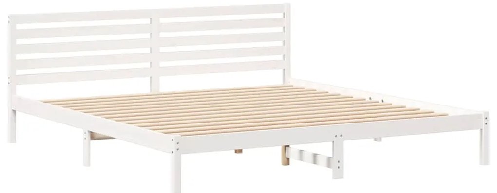 vidaXL Σκελετός Κρεβατιού Λευκό 200 x 210 cm Μασίφ ξύλο πεύκου