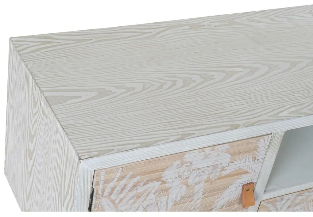Τηλεόραση DKD Home Decor Λευκό Ξύλο Bamboo 140 x 40 x 51 cm