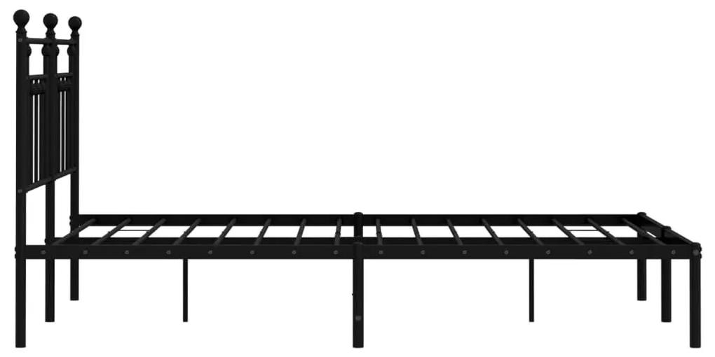 Πλαίσιο Κρεβατιού με Κεφαλάρι Μαύρο 150 x 200 εκ. Μεταλλικό - Μαύρο