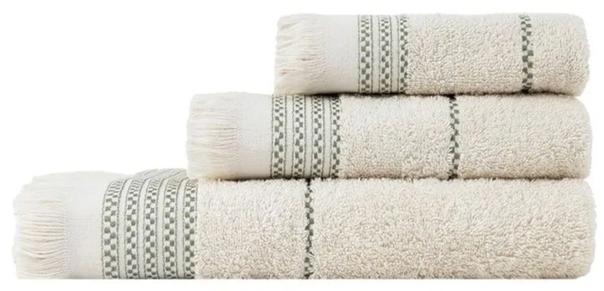 Πετσέτες Plush (Σετ 3τμχ) Light Beige Nima Towels Set 70x140cm 100% Βαμβάκι