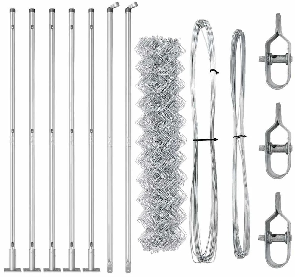 vidaXL Στύλος Περιφράξεων Ασημί 10 x 1,2 μ (40 x 40 mm πλέγμα) Ατσάλι