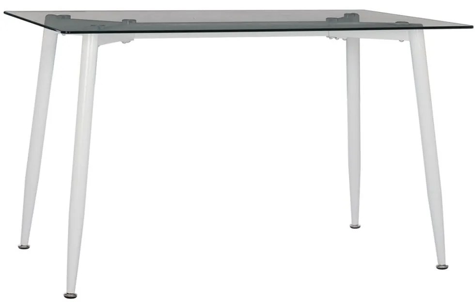 Τραπέζι Idella HM8498.03 120x70x75cm White-Clear Metal, Glass