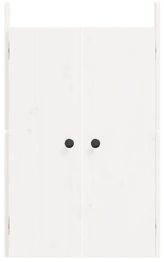 Πόρτες Κουζίνας Εξ. Χώρου 2 τεμ. Λευκές 50x9x82 εκ. Μασίφ Πεύκο - Λευκό