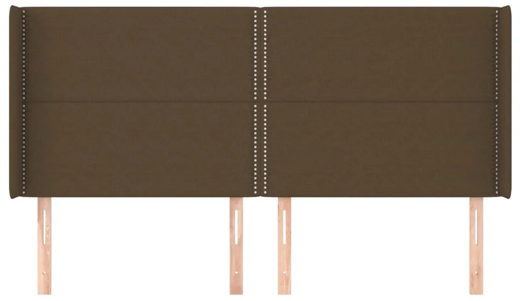 Κεφαλάρι με Πτερύγια Σκούρο Καφέ 183x16x118/128 εκ. Υφασμάτινο 3119457