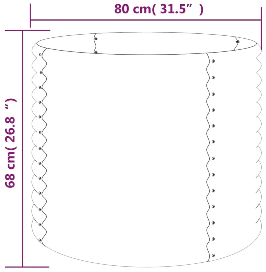 vidaXL Ζαρντινιέρα Ασημί 80x80x68 εκ. Ατσάλι με Ηλεκτρ. Βαφή Πούδρας