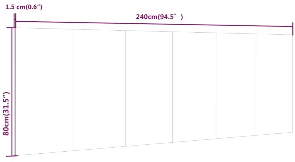 Κεφαλάρι Κρεβατιού Λευκό 240x1,5x80 εκ. από Επεξεργασμένο Ξύλο - Λευκό