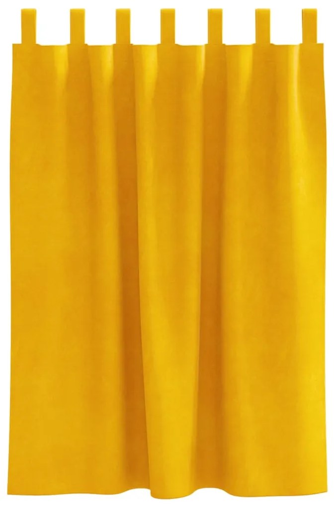 vidaXL Κουρτίνες 2 pcs κίτρινο μουσταρδί 140 x 140 cm Βελούδο