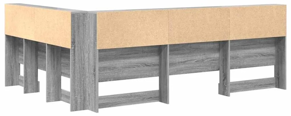vidaXL Κεφαλάρι Αποθήκης με ράφι Γκρι sonoma 140 cm Επεξεργασμένο ξύλο