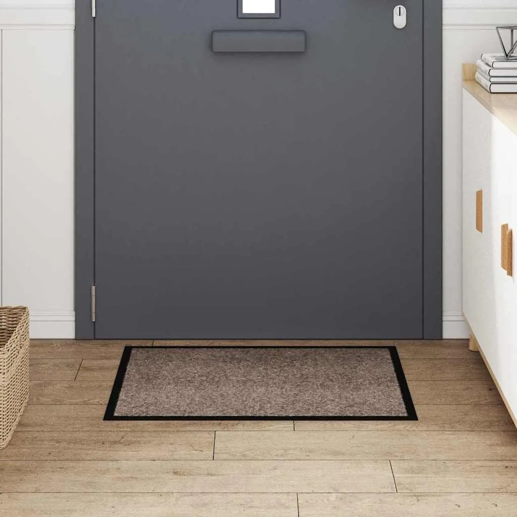 vidaXL Χαλάκι Εξώπορτας Μπεζ 60 x 40 x 1.2 εκ. Ύφασμα τέντι