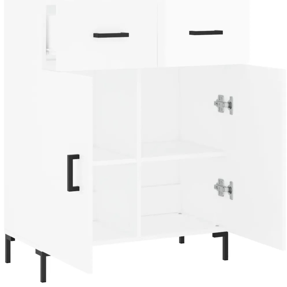 vidaXL Ντουλάπι Γυαλιστερό Λευκό 69,5x34x90 εκ. Επεξεργασμένο Ξύλο