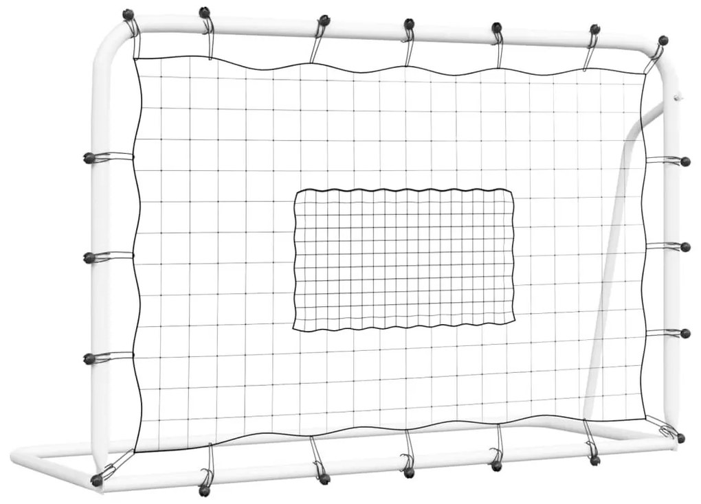 Δίχτυ Τέρματος Ποδοσφ. Λευκό&amp;Μαύρο 184x61x123εκ Ατσάλι&amp;PE - Λευκό