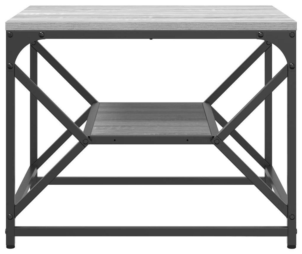 vidaXL Τραπέζι Καφέ με Ράφι - Γκρι Σονόμα - 51x50x40 εκ. - Κατασκευασμένο από Επεξεργασμένο Ξύλο