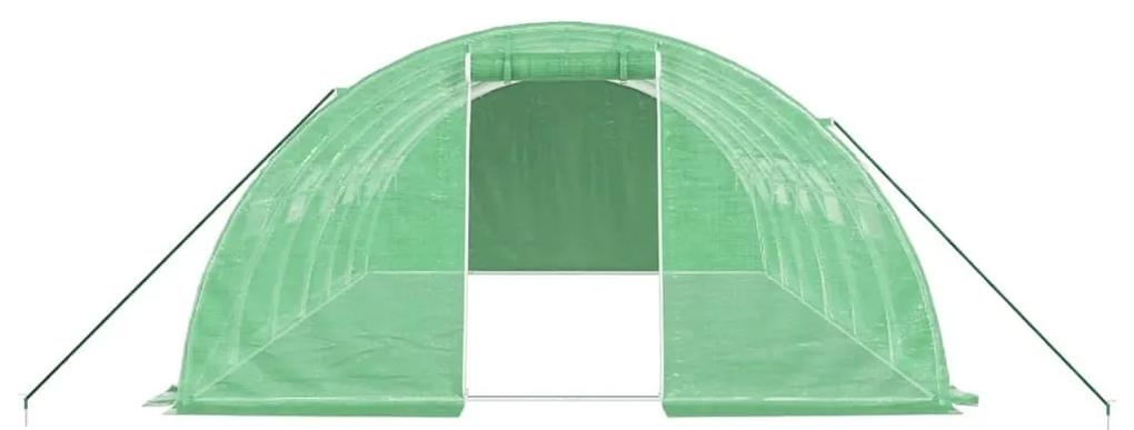 Θερμοκήπιο Πράσινο 24 μ² 6 x 4 x 2 μ. με Ατσάλινο Πλαίσιο - Πράσινο