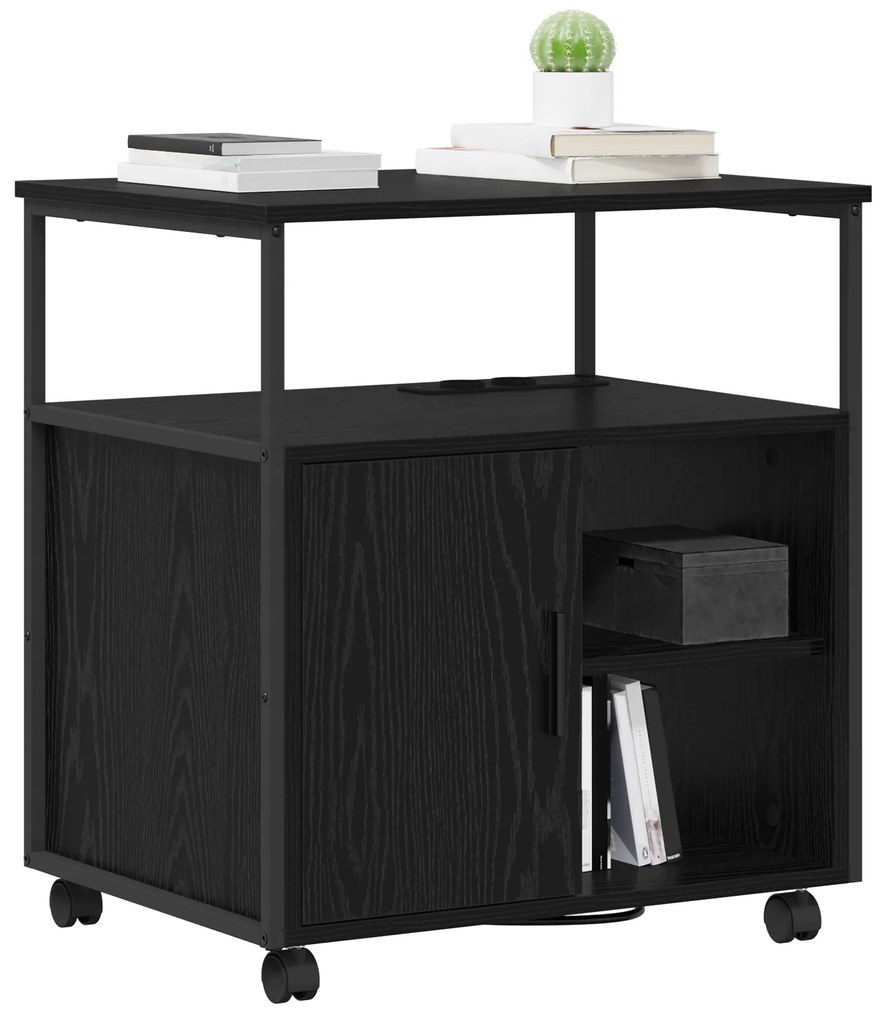 vidaXL Γραφείο Ντουλάπι Μαύρη δρυς 60 x 46 x 67 εκ. Επεξεργασμένο ξύλο