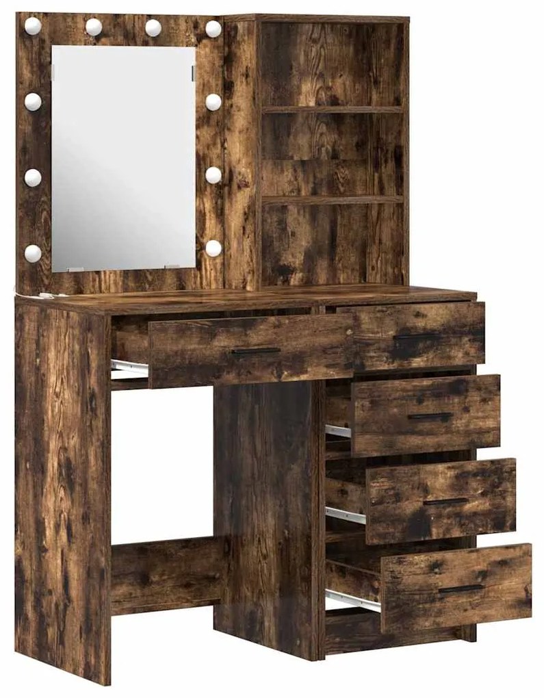 vidaXL Τραπέζι περιποίησης με συρτάρι 2 pcs Καφέ 50 x 41 x 135 εκ