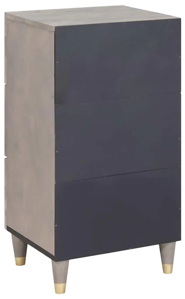 vidaXL Πλαϊνό γραφείο με συρτάρι Γκρι και Χρυσό 40 x 33.5 x 75 εκ