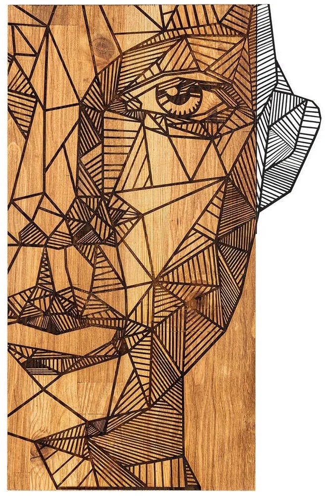 Διακοσμητικό Τοίχου Nazo 279ENZ1754 37x58cm Walnut-Black Wallity Μέταλλο,Ξύλο