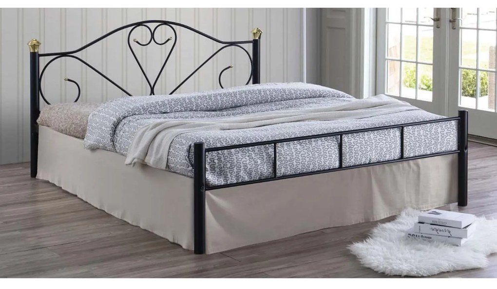 Κρεβάτι Lazar Black E8067 210X168X95 cm Υπέρδιπλο Μέταλλο