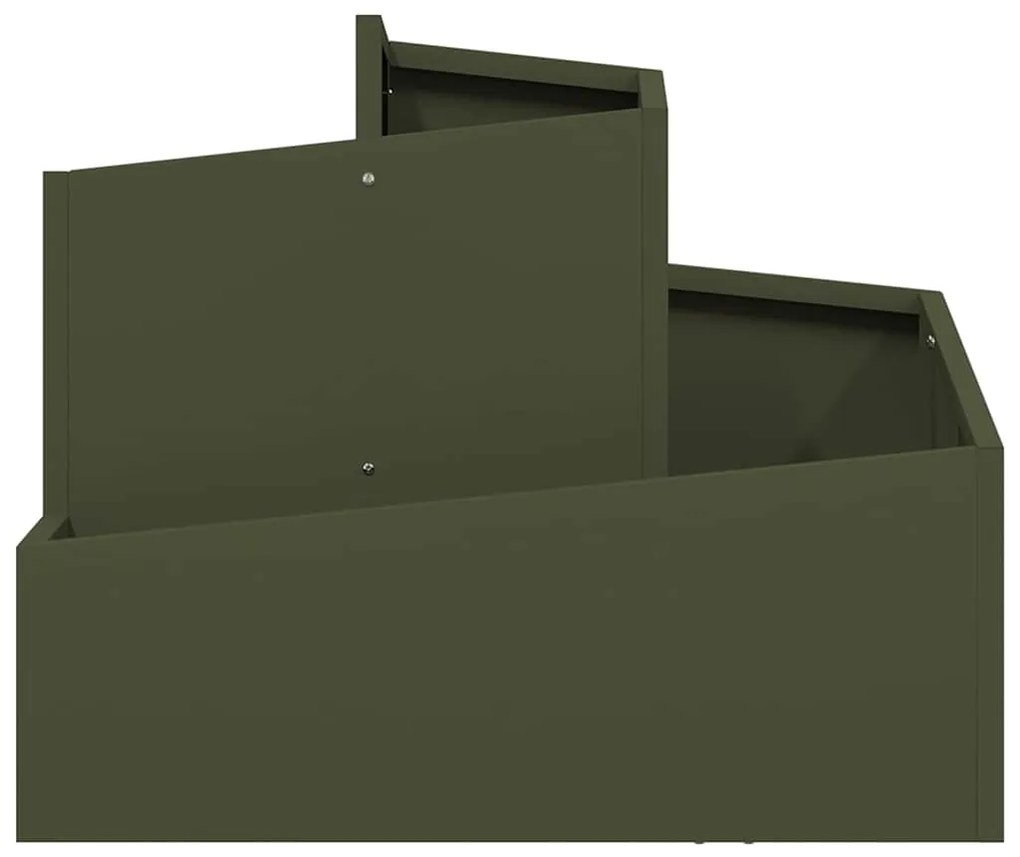 vidaXL Γλάστρα Κήπου Λαδί 60 x 60 x 50 εκ Ατσάλι