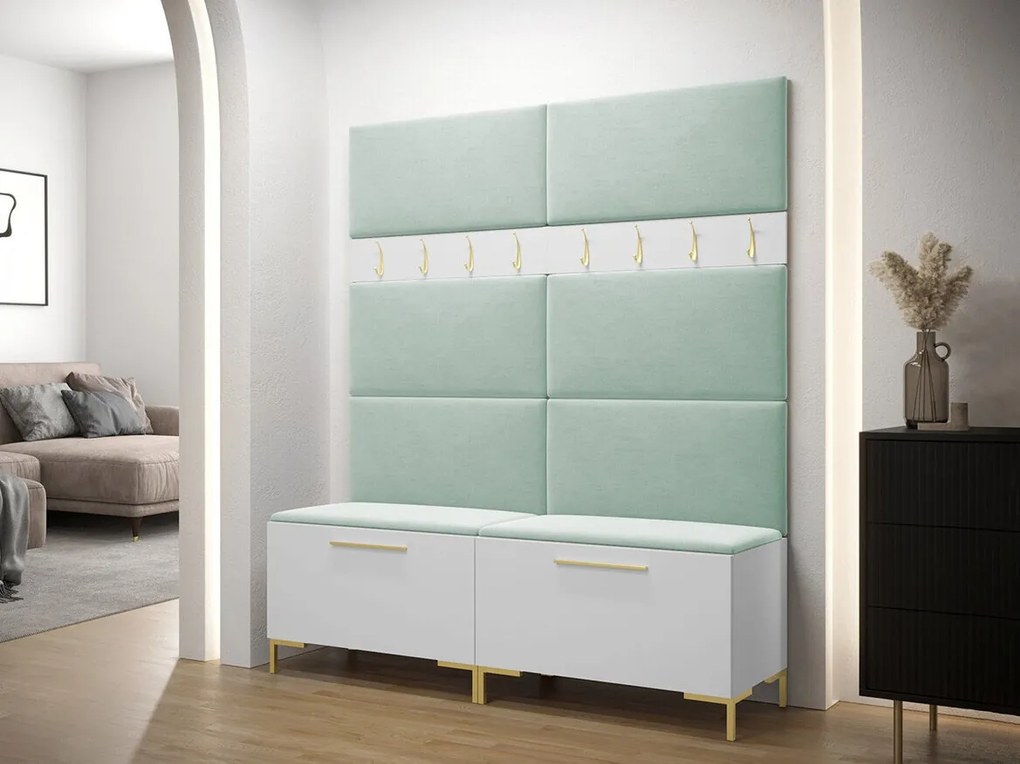 Σετ διαδρόμου Hartford F101, 196x168x46cm, 32 kg, Άσπρο, Ταπισερί, Πλαστικοποιημένη μοριοσανίδα, Εντοιχισμένη, Τοίχου | Epipla1.gr