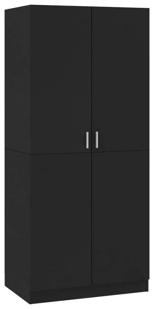 Ντουλάπα Μαύρη 80 x 52 x 180 εκ. από Επεξ. Ξύλο 800622
