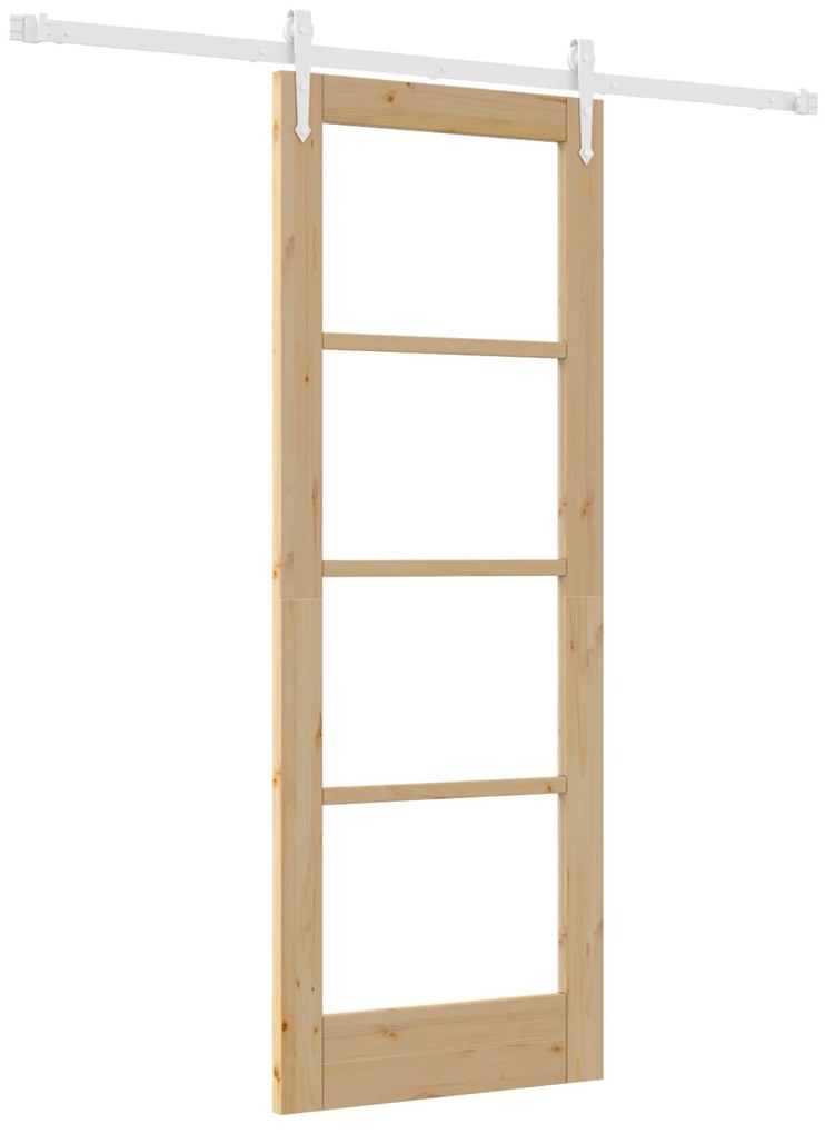 vidaXL Συρόμενη Πόρτα με Σετ Εξαρτημάτων  73.5x198.5 cm Μασίφ Ξύλο Πεύκου