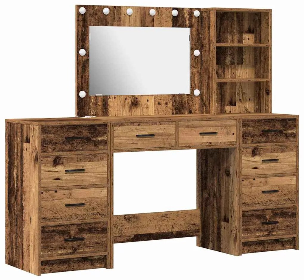 vidaXL Τραπέζι περιποίησης με συρτάρι 3 pcs Καφέ 40 x 41 x 135 εκ.