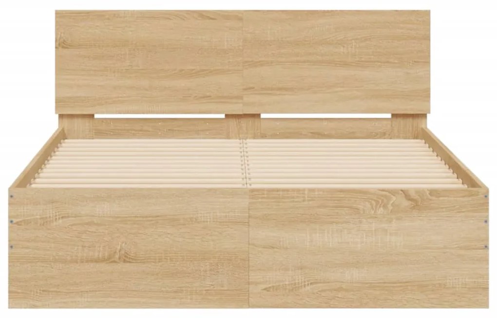 vidaXL Πλαίσιο Κρεβατιού με Κεφαλάρι Sonoma δρυς 120x200 εκ.