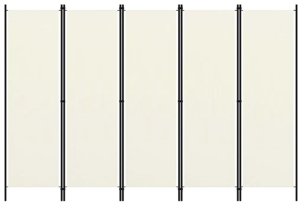 Διαχωριστικό Δωματίου με 5 Πάνελ Λευκό 250 x 180 εκ. - Λευκό